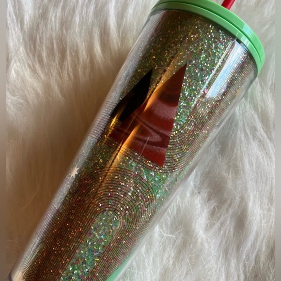 Starbucks Glitter Christmas Tree Cup Geometric Tumbler Venti New 2020 Holiday - Picture 14 of 14
